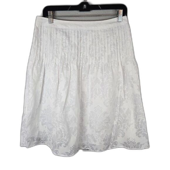 Ann Taylor LOFT Women's White Floral Flare Skirt Size 4 - Picture 1 of 6